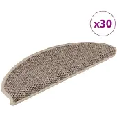 vidaXL Trappmattor självhäftande sisal-look 30 st 65x21x4 cm mörkbeige