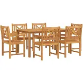 vidaXL Trädgårdsmöbelset 7 pcs Brun Massivt Akaciaträ