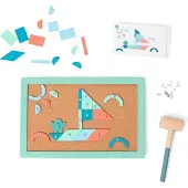 BS Toys Träspikermaskin med övningsblad
