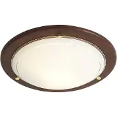 QAZQA Klassisk taklampa valnötsfärgat trä med vitt glas - Mesiac
