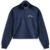 Tommy Hilfiger Tommy Jeans Logo Embroidery Relaxed Quarter Zip Sweatshirt