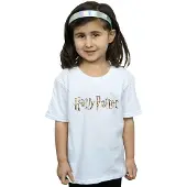 Harry Potter T-shirt i bomull med logotyp i fullfärg för flickor (Vit)