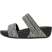 FitFlop Fit Flop Dam/Ladies Lulu Shimmer Weave Sliders (Svart)