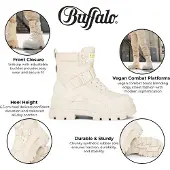 Buffalo Dam Beige Chunky Platform Höga Ankelstövlar - ASPHA-COM1