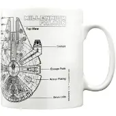 Star Wars Millennium Falcon Sketch Mug (Vit/Svart)