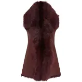 Infinity Leather Vinröd Toscana Shearling Nappa Läder Fårskinnsväst Dam - Parkes