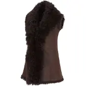 Infinity Leather Brun Toscana Shearling Nappa Läder Fårskinnsväst Dam - Parkes