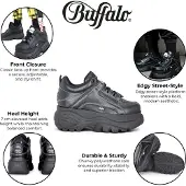 Buffalo svarta grova plattformsneakers för kvinnor - 1339-14