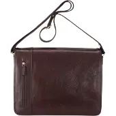 Infinity Leather Äkta Läder Brun Laptopväska Messenger Axelväska - Astor