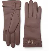 Infinity Leather Damhandskar i nakenbeige italienskt läder med mjukt ullfoder och vinterspänne