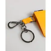 Dolce&Gabbana Gul Orange Läder Kreditkort Nyckelhållare Clip On Plånbok