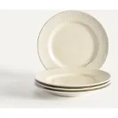 Fyrklövern Nordic Dawn assiett 21 cm 4-pack, Strå