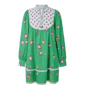 Imily Bela Klänning ljusgrå / fuchsia / vit