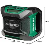 HiKOKI Byggarbetsradio UR18DA DAB+ FM stöttålig dammtät stänkskydd svart/grön