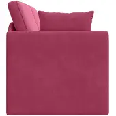 vidaXL Golvbäddsoffa Vinröd 213 x 70 x 77 cm Sammet