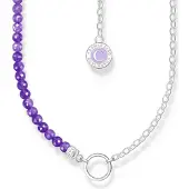 Thomas Sabo Charm Club Charmista violet purple stone beads silver halsband KE2190-007-13-L45v