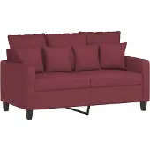 vidaXL 2-sitssoffa vinröd 120 cm tyg