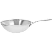Demeyere Industry 5, 1005382 stainless steel flat bottom wok, 30 cm