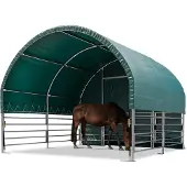 TOOLPORT Vindskydd 4x4m, PVC duk, mörkgrön, förankring expanderbultar