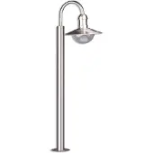 LINDBY väglampa Damion, 140 cm, stål, E27, IP44 DAMION , dimbar, Aluminium / grå / zink, Rostfritt stål, Modern