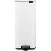 Brabantia Bo Pedal Bin, 30 l, Rektangulär, Stål, Vit, Pedal, Stål