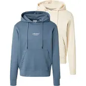 Jack & Jones Sweatshirt 'JJESOHO' kräm / safir / svart / vit