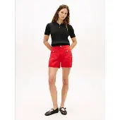 Tommy Hilfiger Gold Tone Button High Rise Denim Shorts