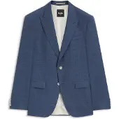 BOSS ONE Slim-fit suit jacket in wool, silk and linen