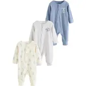 Next Pyjamas ljusbeige / duvblå / ljusgrå