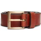 Tommy Hilfiger Logo Square Buckle Leather Belt