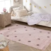 Little Olly Matta barnrum | Lou Dots lila hos Volero | 160x230cm | Bomull | Prickar | Rektangulär | Låg lugg