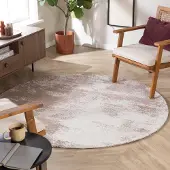 Studio Clarice Rund abstrakt matta | Candice taupe hos Volero | Ø 120cm | Bomull | Blandat | Rund | Låg lugg