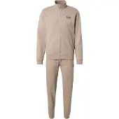 EA7 för män. 8NPV60_PJVRZ Träningsoverall Core Identity beige (M), Casual, Deportivo, Bomull, Lång ärm