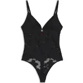 HUGO Floral-lace bodysuit with stacked logo