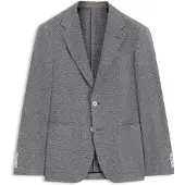 BOSS Regular-fit blazer in a patterned linen blend