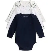 Tommy Hilfiger 3 Pack Print Jersey Long Sleeve Bodysuits