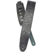 Daddario 25LE00 Embossed Leather Guitar Strap Black