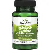 Swanson Health Indol-3-karbinol och resveratrol, 200 mg, 60 kapslar
