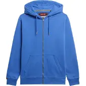 Superdry för män. M2014128A Luvtröja med dragkedja och blå logotyp (S), Casual, Bomull