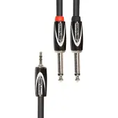 Roland 1/8-tums TRS - Dual 1/4-tums Anslutningskabel 10ft / 3m