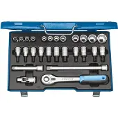 Gedore D 19 IMU-10 Hylsnyckelsats metrisk 1/2 27 delar 6140090