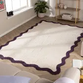 FRAAI Tvättbar matta | Hazy lila/gräddvit hos Volero | 200x290cm | Bomull | Med kant | Rektangulär | Låg lugg