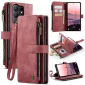 CASEME Samsung Galaxy S26 Ultra C30 Multifunktionell Plånboksfodral - Röd