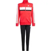 Adidas Träningsdräkt 'Seasonal Essentials Tiberio' ljusröd / svart / vit