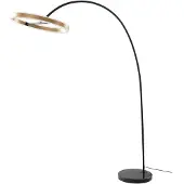 LUCANDE Båglampa Yekta , dimbar, Svart, Vardagsrum / matsal, Metall, Design, Golvlampa