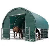 TOOLPORT Vindskydd 4x4m, PVC duk, mörkgrön, förankring expanderbultar