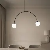 Domiluce Glas pendellampa Nova , dimbar, Svart, Vardagsrum / matsal, Metall, Modern, Pendellampa