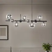 Domiluce Glas pendellampa Rumba , dimbar, Svart, Vardagsrum / matsal, Metall, Modern, Pendellampa