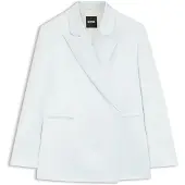 BOSS Relaxed-fit blazer in sateen with concealed closure