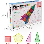 PicassoTiles Raket Booster Set (pt32) Byggsats 32 Bitar